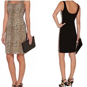 Diane Von Furstenberg Leopard and Black Backless Dress